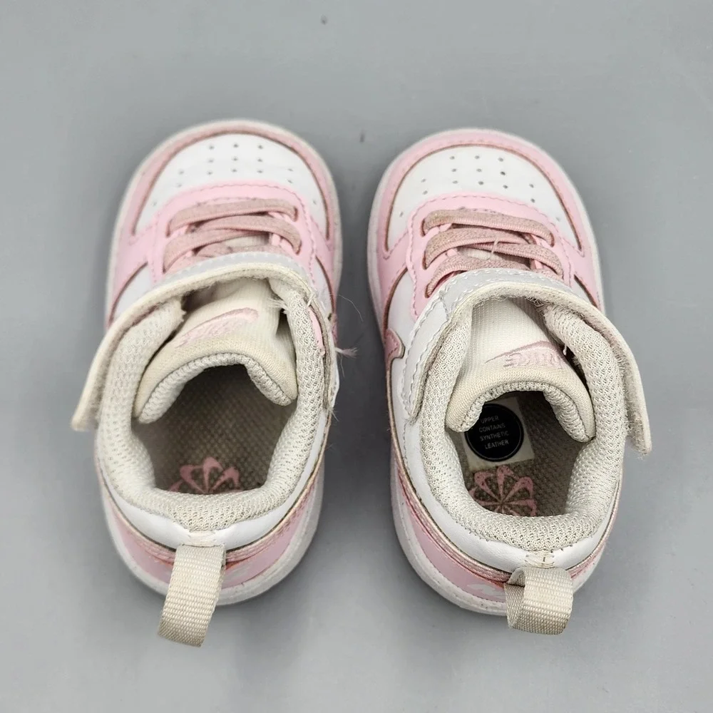 Toddler Baby Size 4 C NIKE Court Borough Low Recraft (TD) White Pink DV5458-105